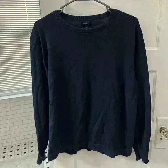 J. crew 100% cotton navy blue crewneck sweater size large - Picture 1 of 6